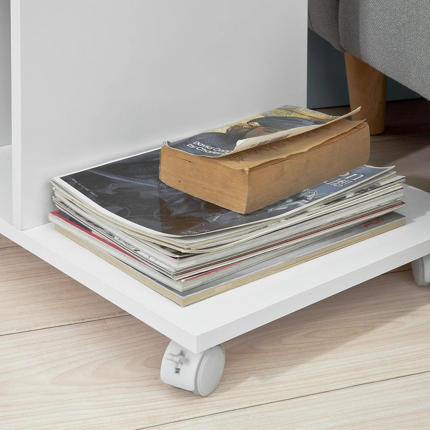 Sengebord / sidebord med flere pladser, hvid