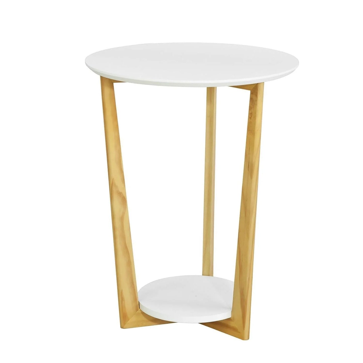 Rundt sidebord / hjørnebord, hvid