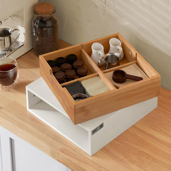Æske til opbevaring af kaffekapsler eller teposer, hvid