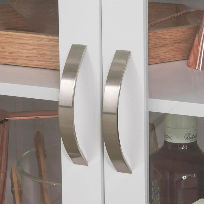 Køkkenreol med flaske og glas holdere, hvid