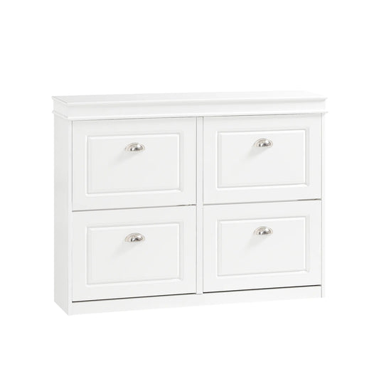 Stort skoskab med 4 vippeskuffer, hvid