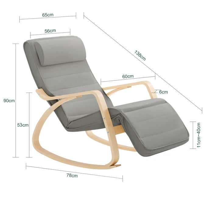 Gyngestol, naturfarvet / grå