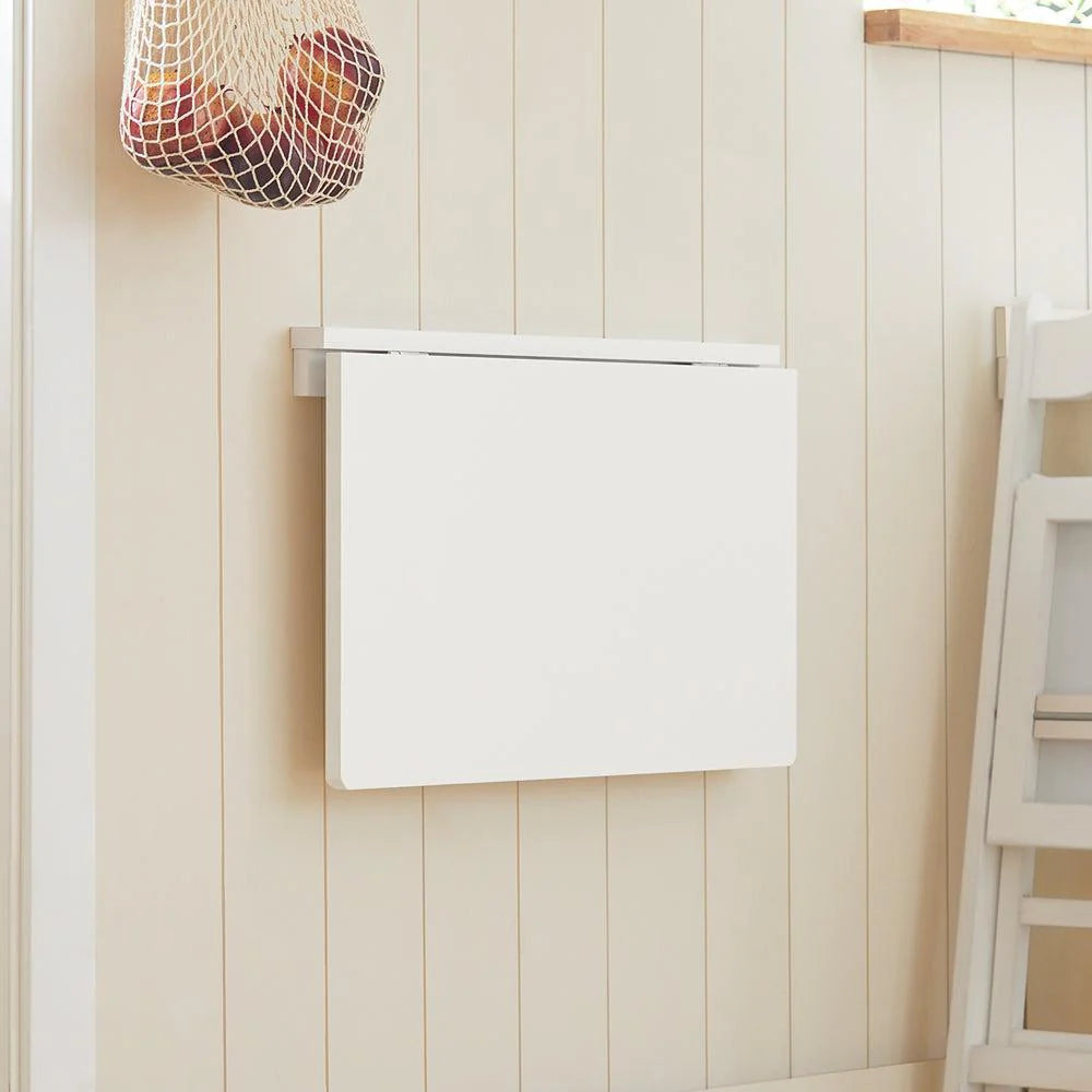 Vægmonteret bord egnet som skrivebord / laptopbord / spisebord, hvid