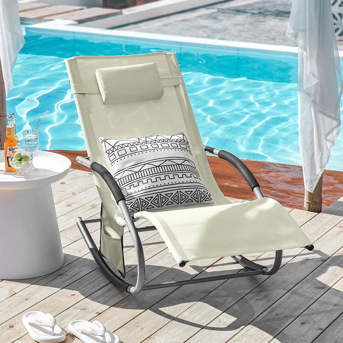 Solseng med opbevaringsplads, beige