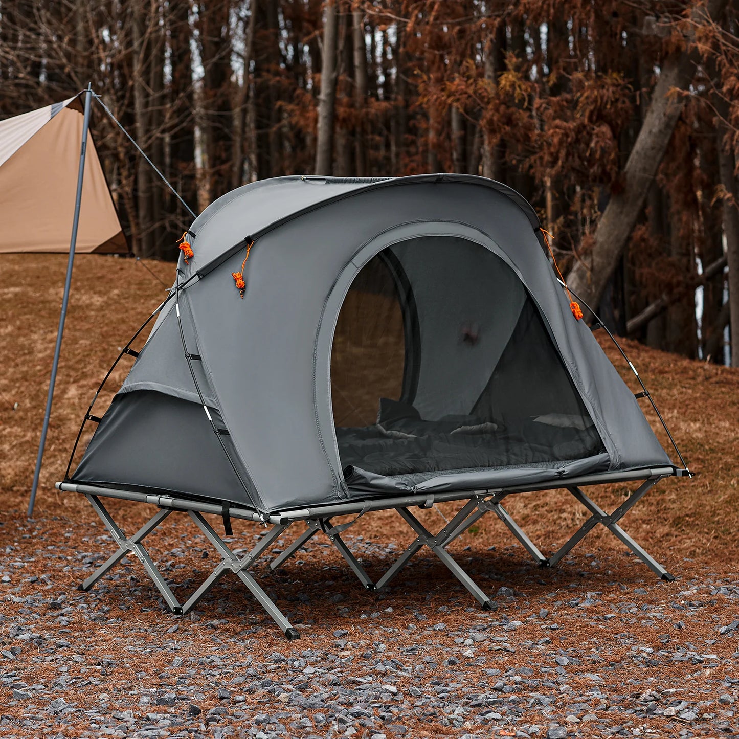 2 personers telt til camping, grå