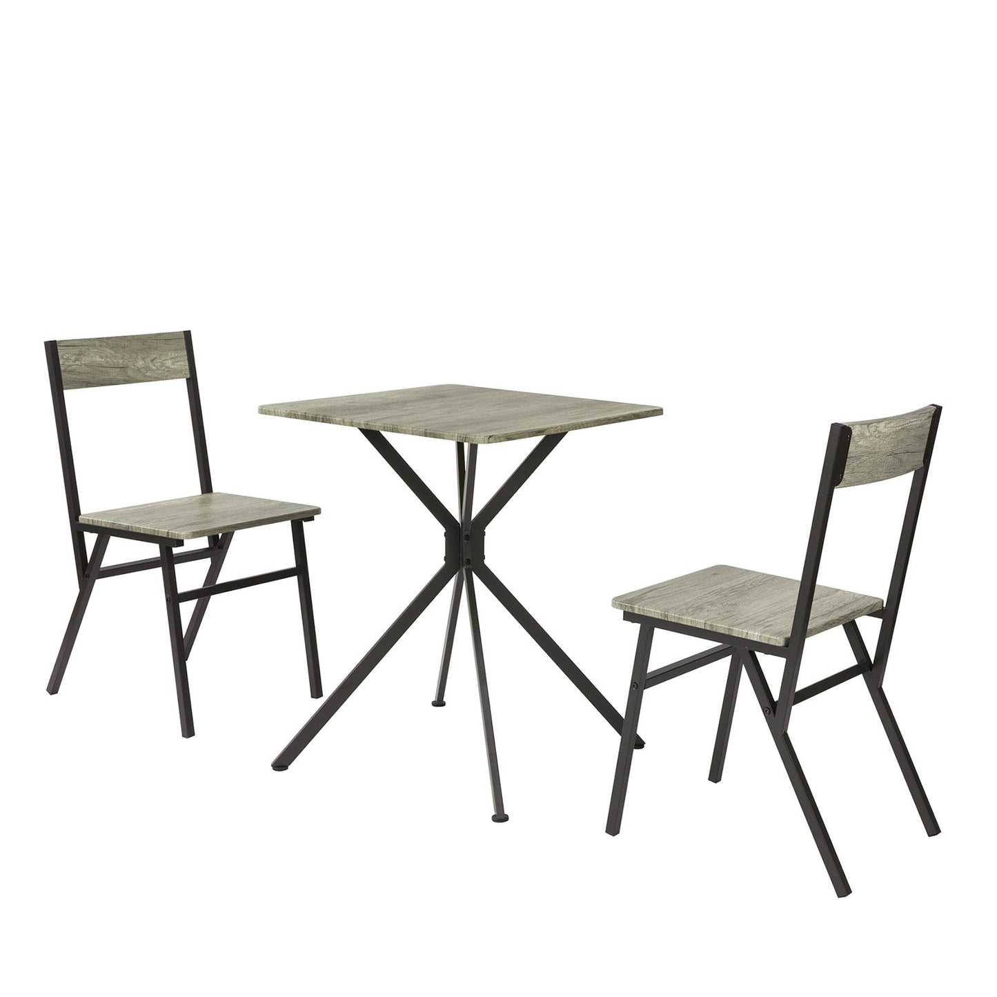 Cafebord med 2 stole, grå