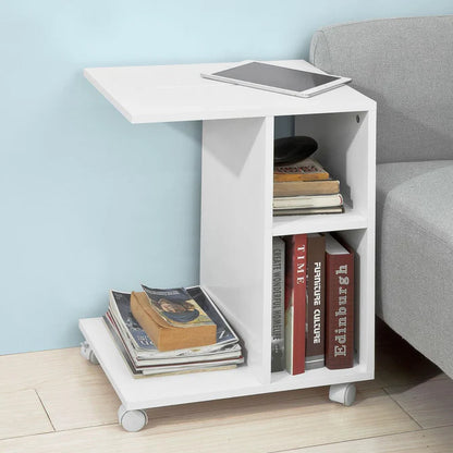 Sengebord / sidebord med flere pladser, hvid