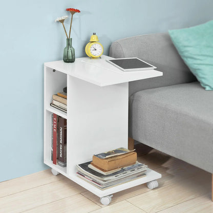 Sengebord / sidebord med flere pladser, hvid
