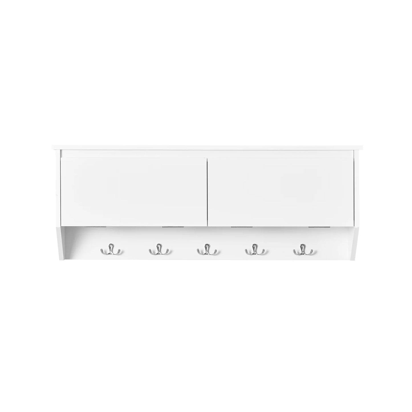 Knagerække med opbevaringskasser og 4 metal kroge, hvid