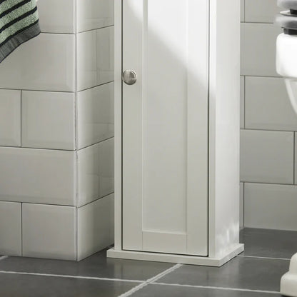 Smalt badeværelsesskab til toiletpapir, hvid