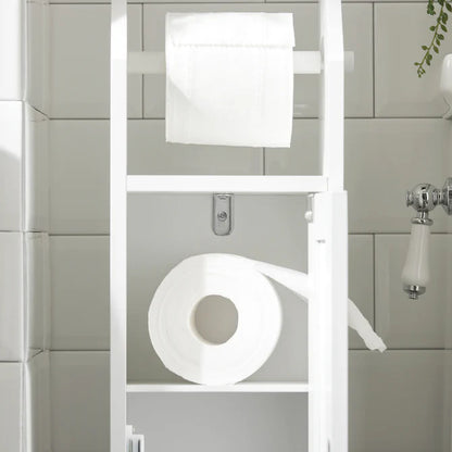 Smalt badeværelsesskab til toiletpapir, hvid