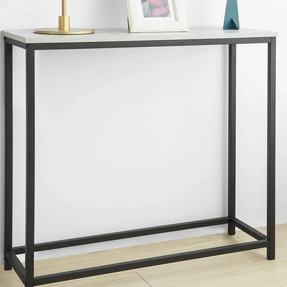Konsolbord med bordplade i marmor-look, sort