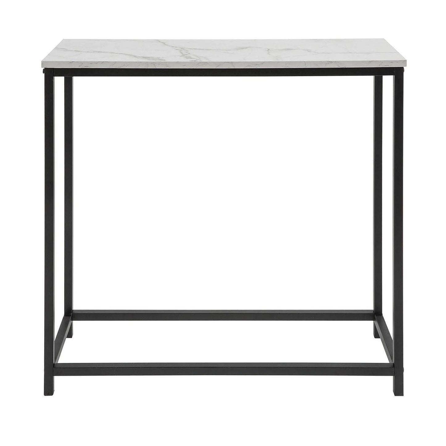 Konsolbord med bordplade i marmor-look, sort