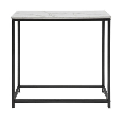 Konsolbord med bordplade i marmor-look, sort