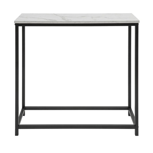 Konsolbord med bordplade i marmor-look, sort