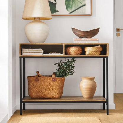 Konsolbord / entrébord, naturfarvet / sort