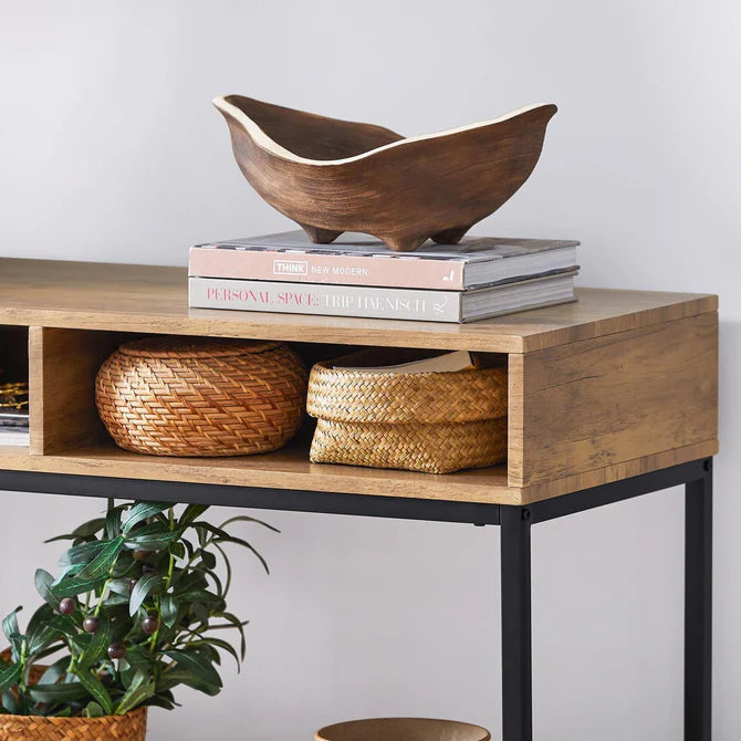 Konsolbord / entrébord, naturfarvet / sort
