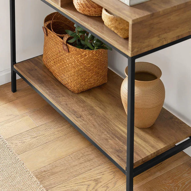 Konsolbord / entrébord, naturfarvet / sort