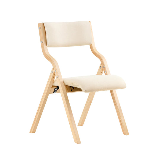 Klapstol med hynde in birkstræ og stof, beige