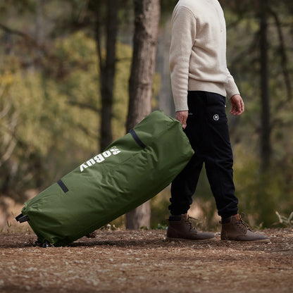 Telt med dobbelt soveplads til camping, grøn