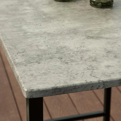 Højt bordsæt med 4 skamler, grå