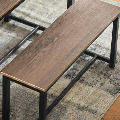 Klassisk spisebord med 2 stole, mørkebrun