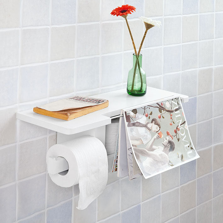 Toiletrulleholder med hylde (ophænges), hvid