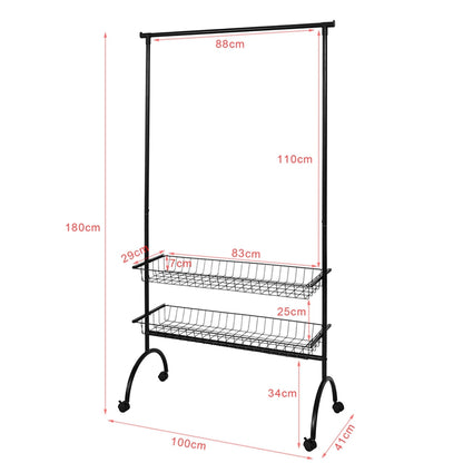 Garderobe stativ / walk-in modul, sort