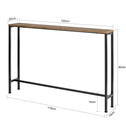 Smalt konsolbord (XL), sort / mørkebrun