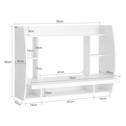 Vægmonteret skrivebord i hvid