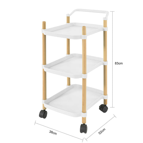 Serveringsvogn med 3 hylder, hvid